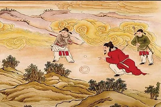 Ancient Chinese Chuiwan painting showing the origins of golf